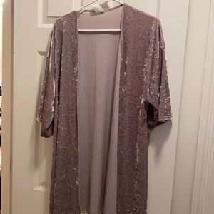 Caution to the Wind Smoke Colored Velvet Kimono